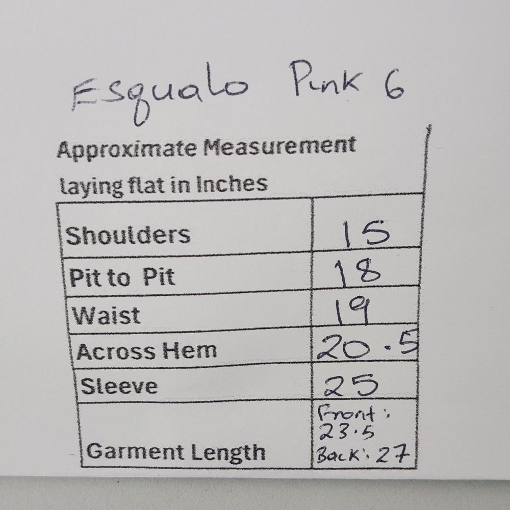 Esqualo Fuchsia Satin V-Neck Blouse Size 6 - Picture 10 of 10
